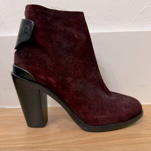 BRAND NEW! RAG & BONE Maroon/Wine Suede Leather Mid-Heel Booties Sz 40 $595!